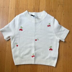 H&M Cherry Embroidery Top